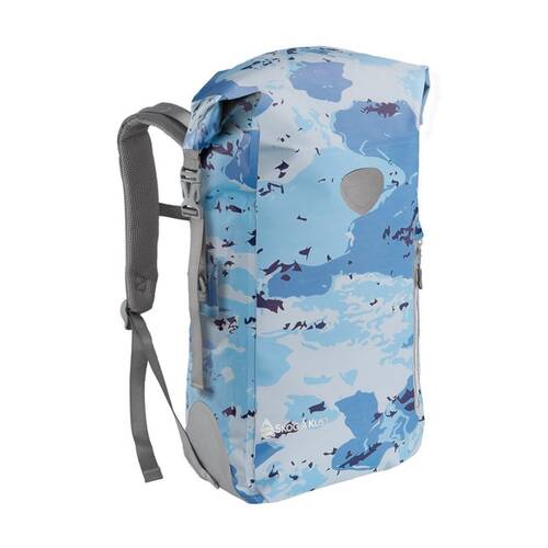 Skog A Kust Blue Camo Waterproof Backpack 500D PVC IPX6 35L Padded Back Support