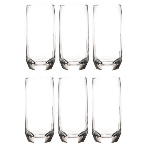 6pc Artcraft Sapphire Hi-Ball Juice/Wine Drinking Glass 385ml Clear