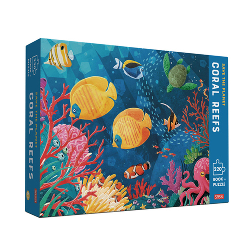 220pc Sassi Junior Save the Planet The Coral Reef Puzzle & Book Set Kids 6y+
