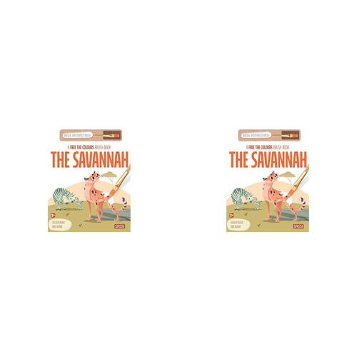 2PK Sassi Free the Colours Reusable Paint Brush Book - The Savannah 3y+