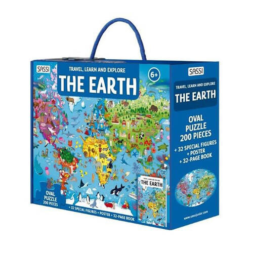 200pc Sassi Travel Learn Explore The Earth Kids Educational Puzzle Book 2024 6y+