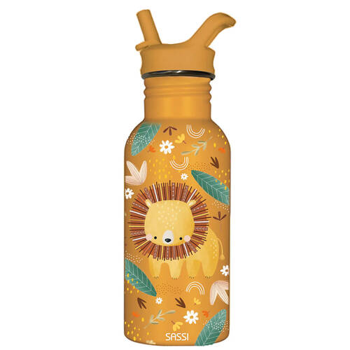 Sassi Stainless Steel Drink Bottle 500ml Chompy The Lion 12m+