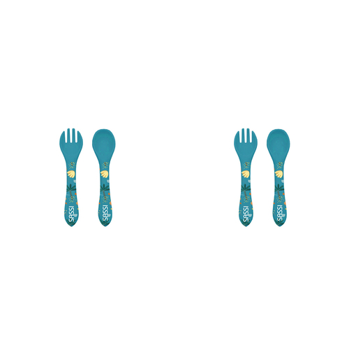2PK Sassi Silicone Cutlery Set Chewy The Elephant Baby/Childrens Tableware 6m+