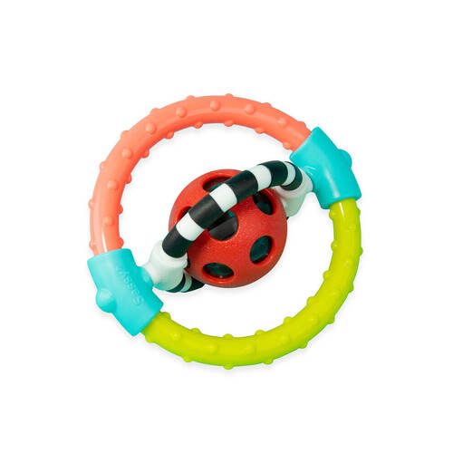 Sassy Baby Spin & Chew Ring Rattle Baby Teething Toy 3m+