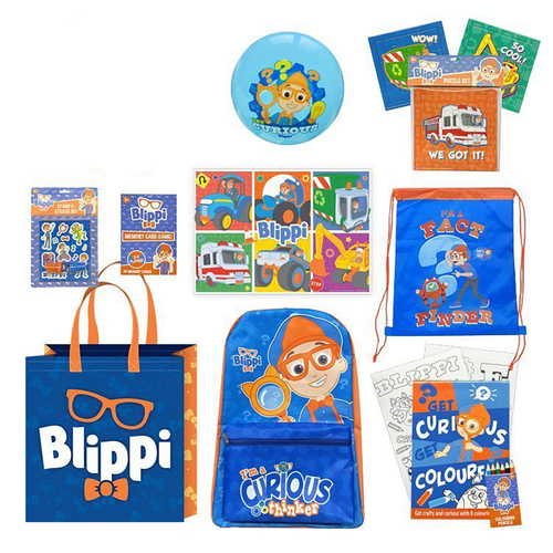 Blippi 23 Kids Showbag Backpack/Colouring Pad Drawstring Bag