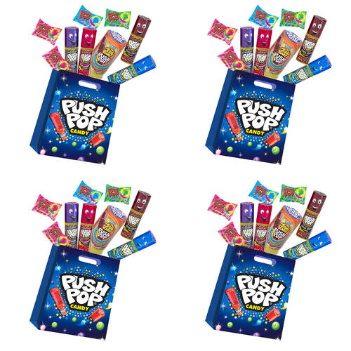 4PK Push Pop Showbag Kids/Children Lollipops Fruity Candy