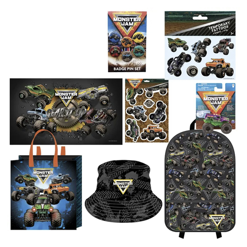 Monster Jam Kids Toy Show Bag w/Backpack/Pin Set 3y+