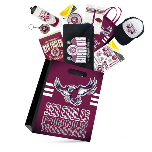 NRL Manly Sea Eagles Showbag 24 w/ Duffle Bag/Cap/Drink Bottle