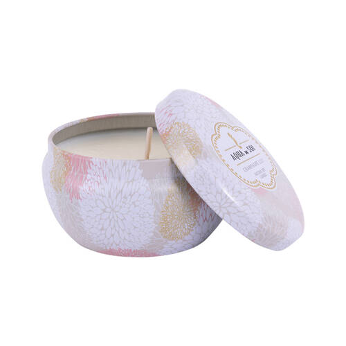 The SOi Co Champagne Lily 9oz Decorative Tin Candles 9.5x9.5cm