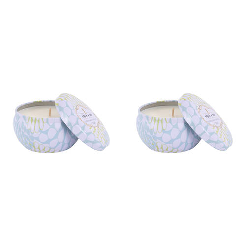2PK The SOi Co Elderflower Verbena 9oz Decorative Tin Candles 9.5x9.5cm