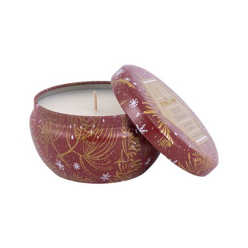 The SOi Co Gilded Cinnamon Decorative Tin 9oz Candle 9.5x9.5cm - Red