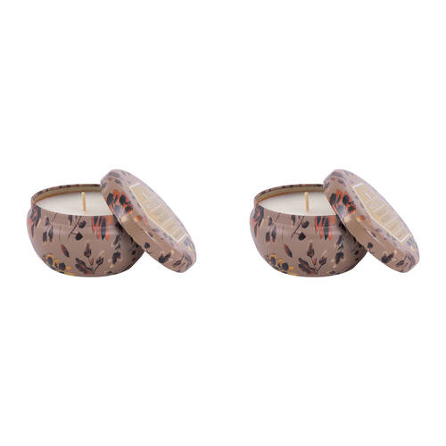 2PK The SOi Co Hazelnut Macchiato Decorative Tin 9oz Candle 9.5x9.5cm - Gold