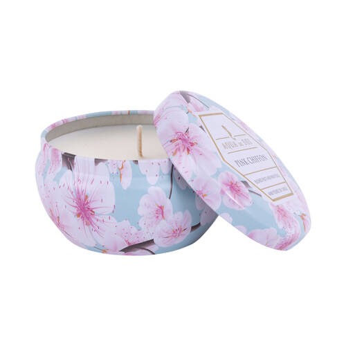 The SOi Co Pink Chiffon 9oz Decorative Tin Candles 9.5x9.5cm