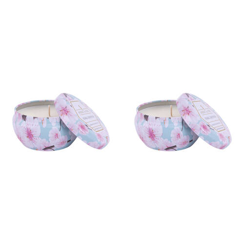 2PK The SOi Co Pink Chiffon 9oz Decorative Tin Candles 9.5x9.5cm