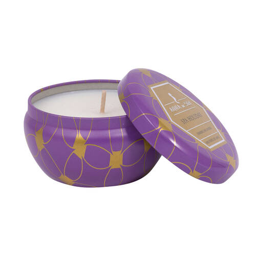 The SOi Co Spa Holiday Decorative 9oz Tin Candle 9.5x6cm - Purple