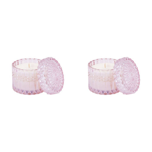 2PK The SOi Co Champagne Lily Petite Shimmer Candle 8oz 8oz 9x8.5cm - Pink