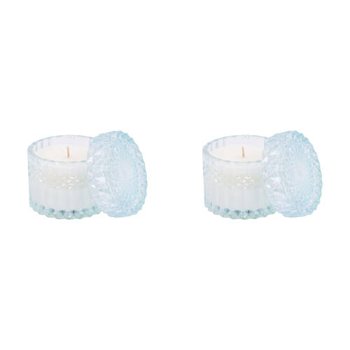 2PK The SOi Co Lotus Blossom Acai Petite Shimmer Candle 8oz 8oz 9x8.5cm - Blue