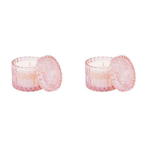 2PK The SOi Co Pink Chiffon Petite Shimmer Candle 8oz 8oz 9x8.5cm - Pink