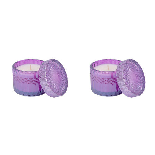 2PK The SOi Co Spa Holiday Petite Shimmer Candle 8oz 9x9cm - Purple