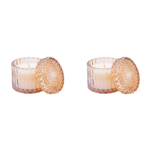 2PK The SOi Co Sparkling Vanilla Petite Shimmer Candle 8oz 8oz 9x8.5cm - Peach