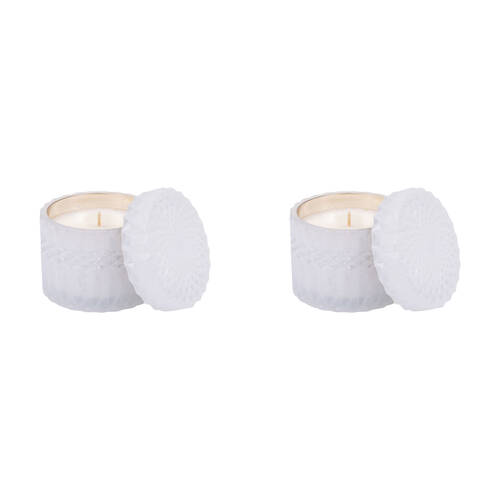 2PK The SOi Co Winter Wonderland Petite Shimmer Candle 8oz 9x9cm - White
