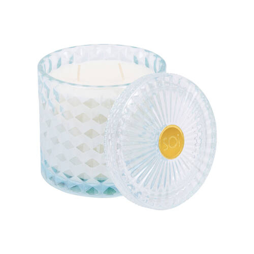 The SOi Co Lotus Blossom Acai Shimmer Candle 15oz 10x10.5cm - Blue