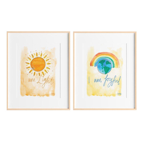 2pc SunChild I am Light and I am Joyful Art Print Set - A5