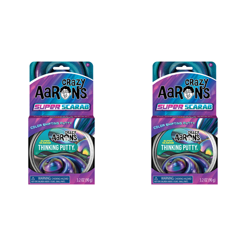 2PK Crazy Aarons Thinking Putty Super Scarab Super Illusions Toy 10cm 3y+
