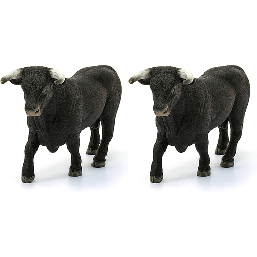 2PK Schleich 5.7'' Black Bull Animal Action Figure Kids Toy 3-8y