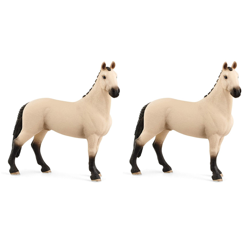 2PK Schleich 4.7'' Hannoverian Gelding Red Dun Animal Figure Kids Toy 5-12y