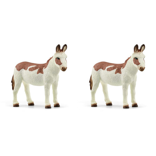 2PK Schleich Kids/Childrens Toy Figurine American Spotted Donkey 3y+