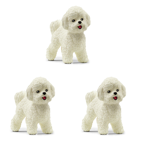 3PK Schleich 1.7'' Bichon Frise Animal Action Figure Kids/Children Toy 3-8y