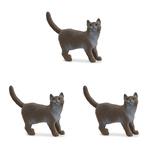 3PK Schleich 2.2'' British Shorthair Cat Animal Action Figure Kids Toy 3-8y