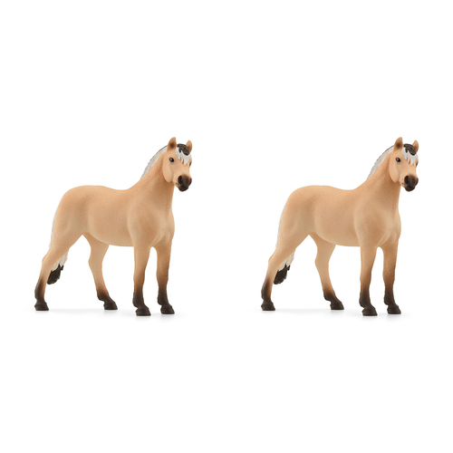 2PK Schleich 5.5'' Norwegian Fjord Horse Gelding Animal Figure Kids Toy 3-8y
