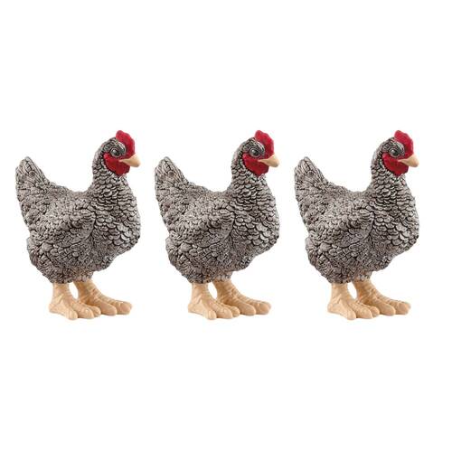 3PK Schleich Plymouth Rock Chicken Animal Figure/Sculpture Toy 3y+