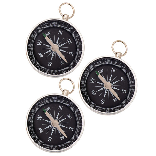 3PK Discovery Metal Compass 6cm