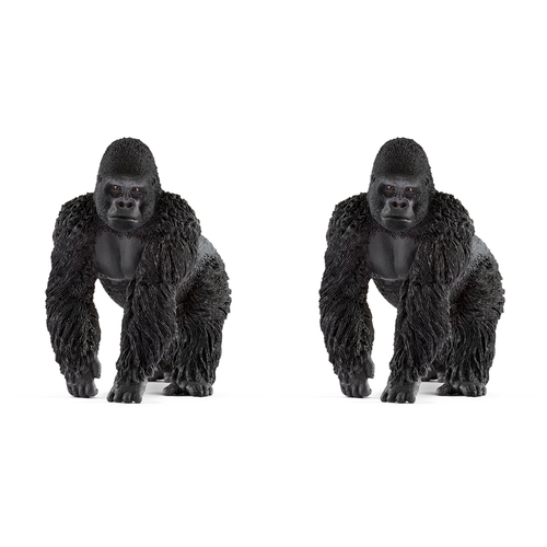 2PK Schleich 3.8'' Gorilla Male Animal Action Figure Kids Toy 3-8y