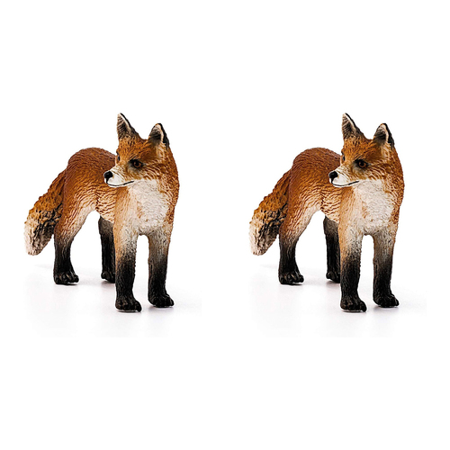 2PK Schleich 3.1'' Fox Wild Life Animal Action Figure Kids Toy 3-8y