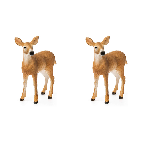 2PK Schleich 3.4'' White Tailed Doe Animal Action Figure Kids Toy 3-8y