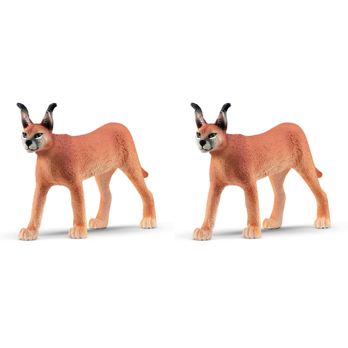 2PK Schleich 4.3'' Caracal Female Animal Action Figure Kids Toy 3-8y