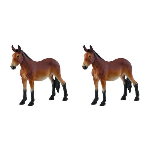 2PK Schleich Mule Animal Figure/Sculpture Kids Toy 3y+