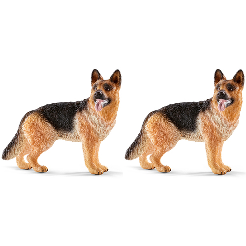 2PK Schleich 2.6'' German Shepherd Animal Action Figure Kids Toy 3-8y