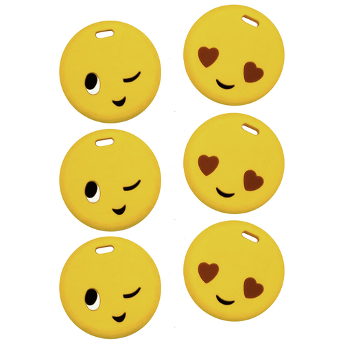 3x 2pc Silli Chews Emoji Soft Silicone Teether Baby Toy 3m+ Yellow