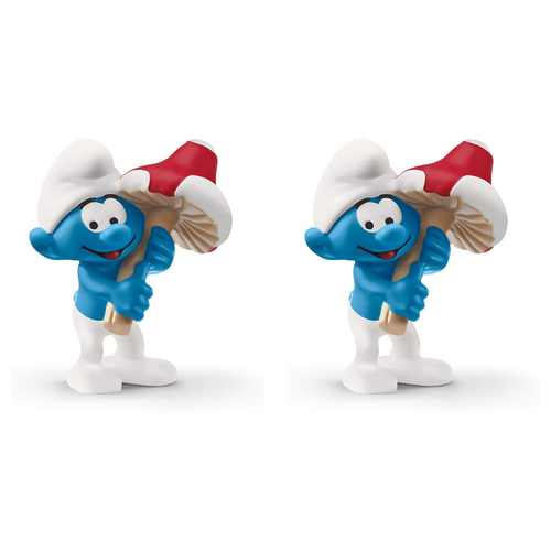 2PK Schleich 2.1'' Smurf w/ Good Luck Charm Action Figure Kids Toy 3-8y