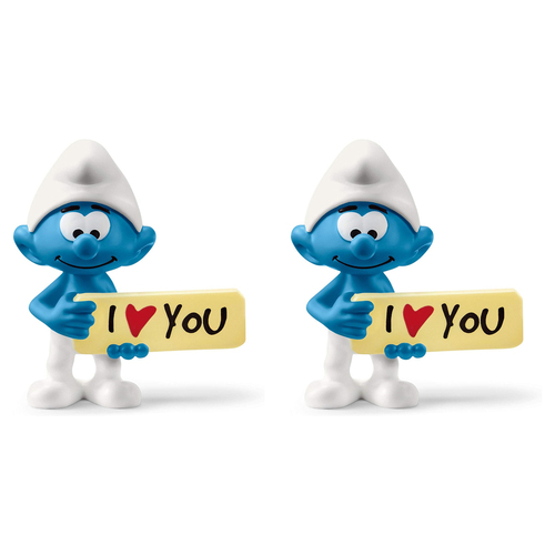 2PK Schleich 2.2'' Smurf w/ Sign Action Figure Kids Toy 3-8y