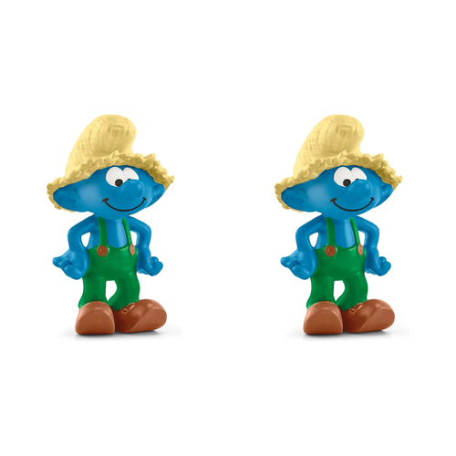 2PK Schleich 2.2'' Farmer Smurf Action Figure Kids Toy 3-8y