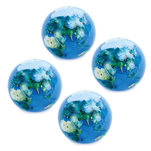 4x Fumfings 7cm Swirling Earth Ball Kids 3y+ Round Bouncy Toy