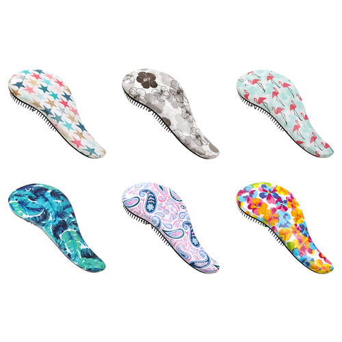 6PK Detangling Scalp Massage Paddle Styling Brush for Wet/Dry Hair Assorted