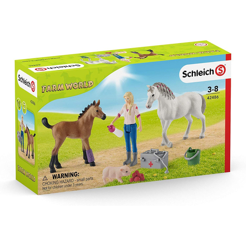 Schleich Kids/Childrens Toy Figurine Vet Visiting Mare And Foal 3y+