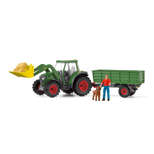 8pc Schleich Tractor w/ Trailer Kids Toy Play Set 3-8y